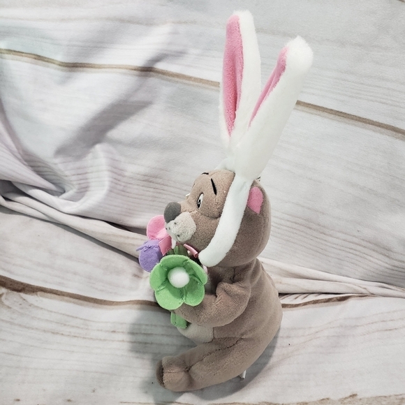 Disney Winnie The Pooh Easter Bunny Gopher Beanbag Plush With Tag 7 Inch 90s - Picture 5 of 11